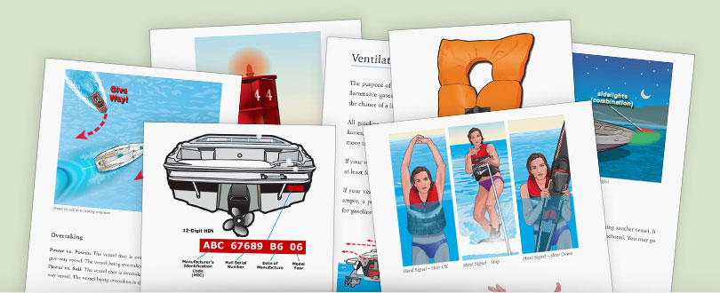 pages from a boat safety handbook