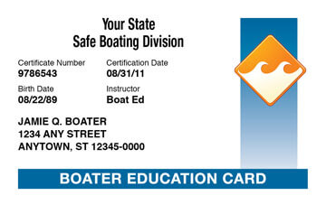 Boating license safety course boater education card