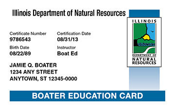 Illinois Boating safety education card