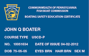 Pennsylvania safety education card